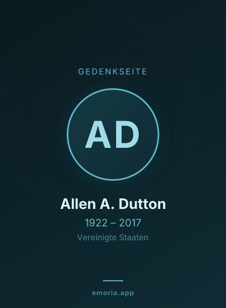 Gedenkportrait von Allen A. Dutton