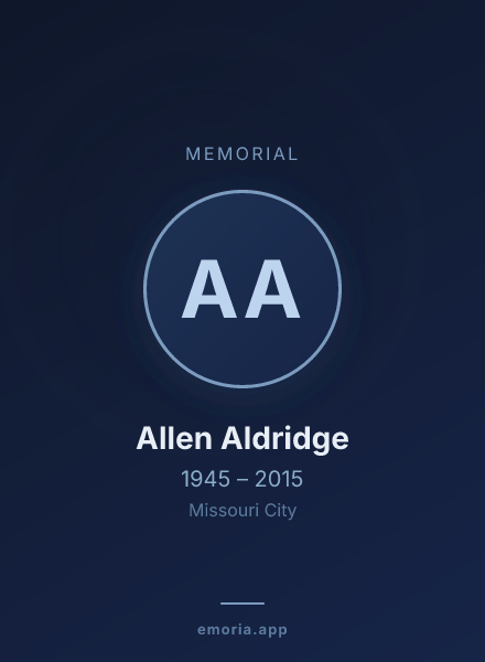 Memorial portrait of Allen Aldridge
