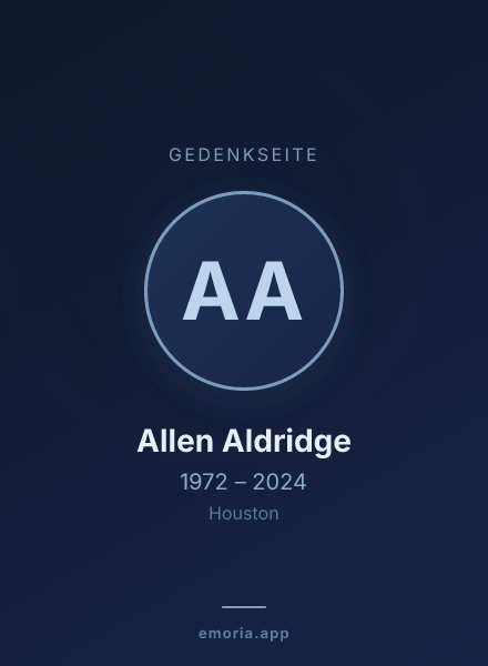 Gedenkportrait von Allen Aldridge