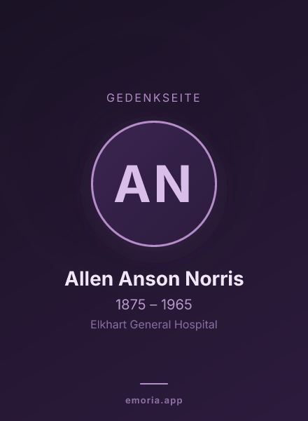 Gedenkportrait von Allen Anson Norris