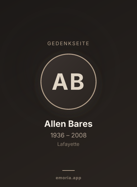 Gedenkportrait von Allen Bares
