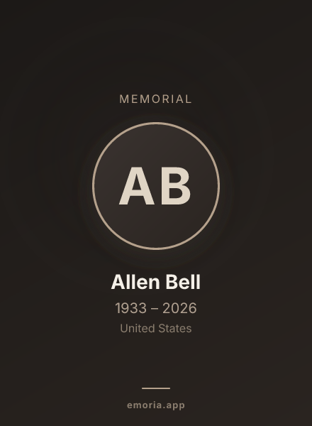 Memorial portrait of Allen Bell