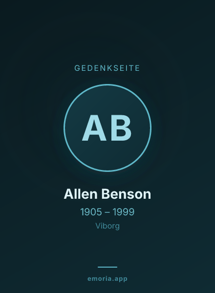Gedenkportrait von Allen Benson