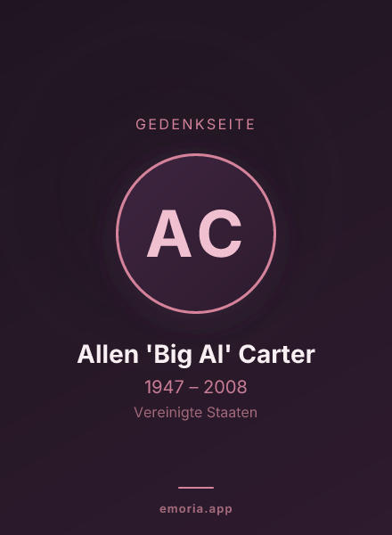 Gedenkportrait von Allen 'Big Al' Carter