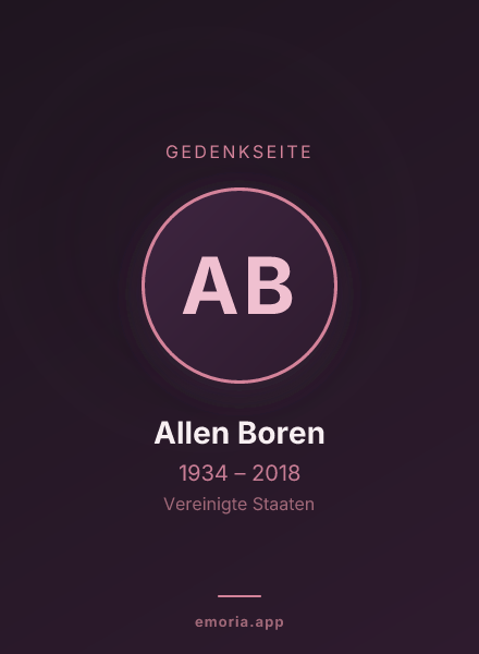 Gedenkportrait von Allen Boren