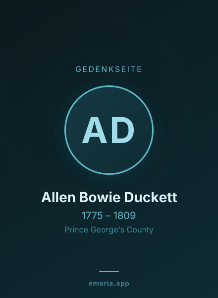Gedenkportrait von Allen Bowie Duckett