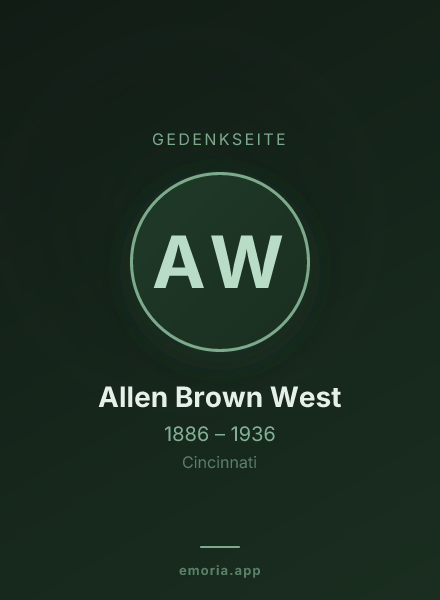 Gedenkportrait von Allen Brown West