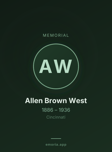 Memorial portrait of Allen Brown West