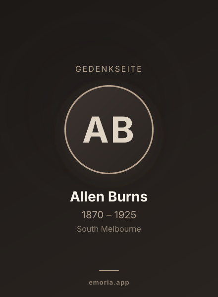 Gedenkportrait von Allen Burns