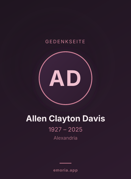 Gedenkportrait von Allen Clayton Davis