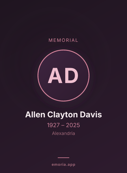 Memorial portrait of Allen Clayton Davis