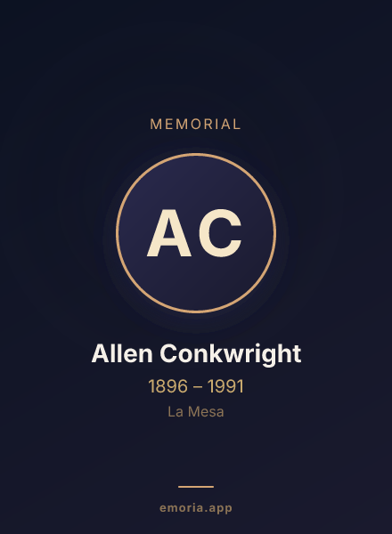 Memorial portrait of Allen Conkwright