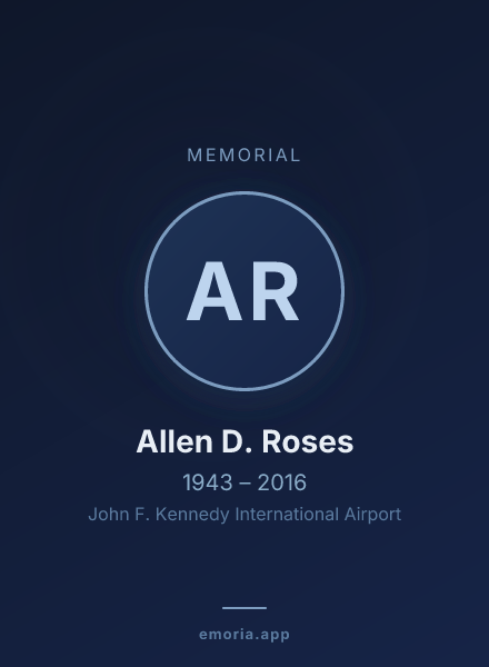 Memorial portrait of Allen D. Roses