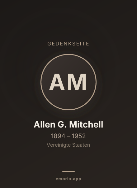 Gedenkportrait von Allen G. Mitchell