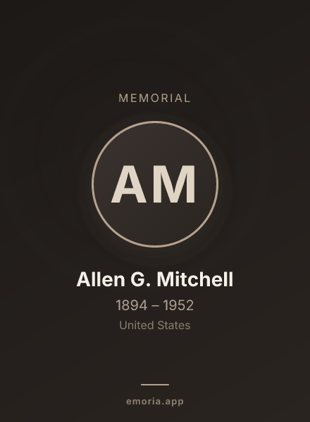 Memorial portrait of Allen G. Mitchell
