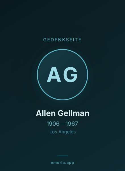 Gedenkportrait von Allen Gellman