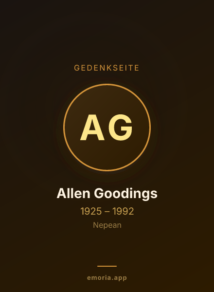 Gedenkportrait von Allen Goodings