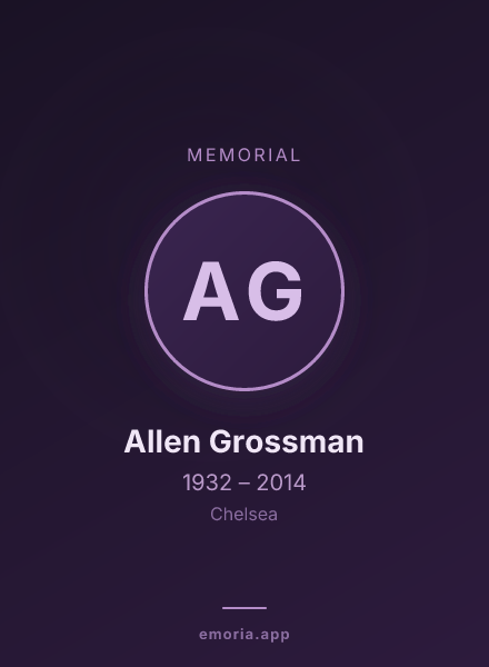 Memorial portrait of Allen Grossman