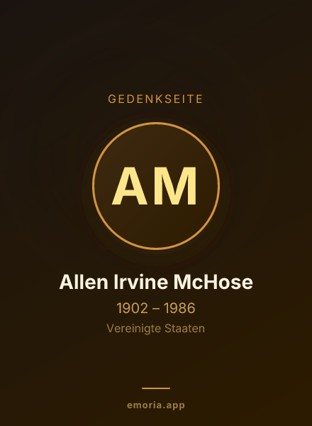 Gedenkportrait von Allen Irvine McHose