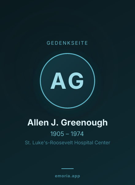 Gedenkportrait von Allen J. Greenough