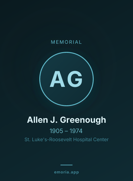 Memorial portrait of Allen J. Greenough