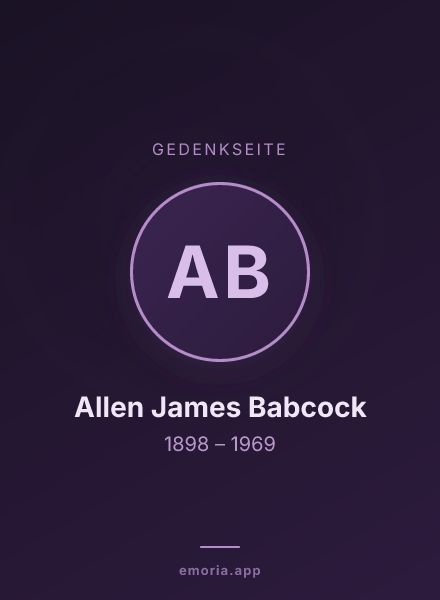 Gedenkportrait von Allen James Babcock