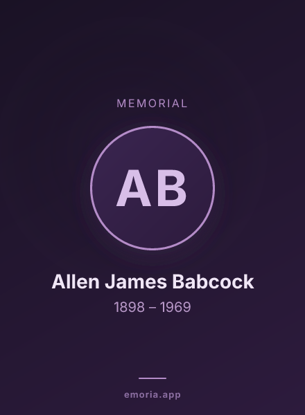 Memorial portrait of Allen James Babcock