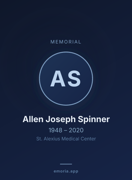 Memorial portrait of Allen Joseph Spinner