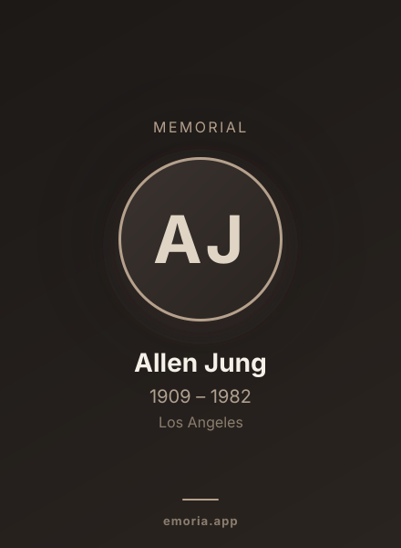Memorial portrait of Allen Jung