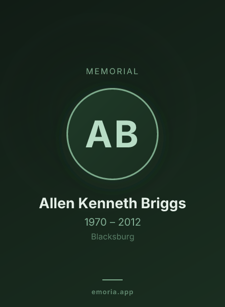 Memorial portrait of Allen Kenneth Briggs