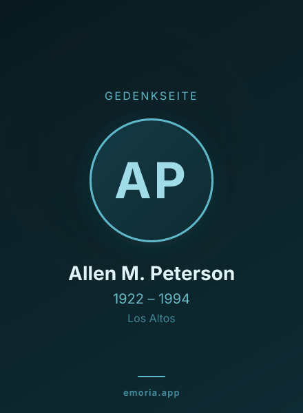 Gedenkportrait von Allen M. Peterson