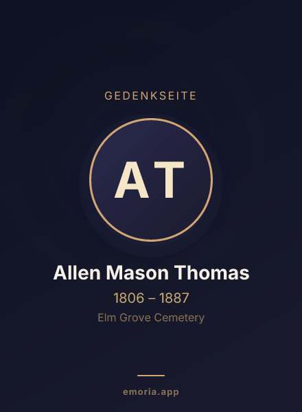 Gedenkportrait von Allen Mason Thomas