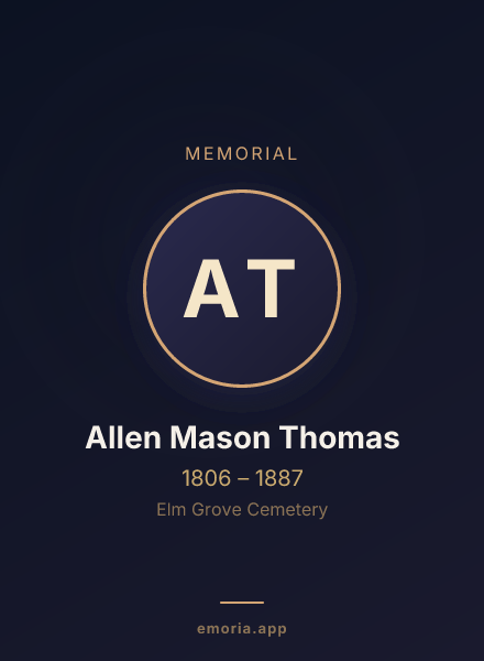Memorial portrait of Allen Mason Thomas