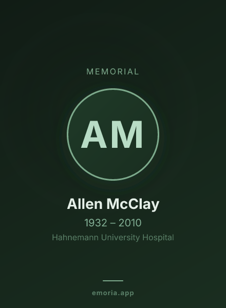 Memorial portrait of Allen McClay