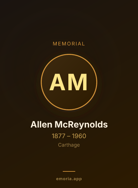 Memorial portrait of Allen McReynolds