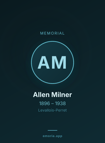 Memorial portrait of Allen Milner