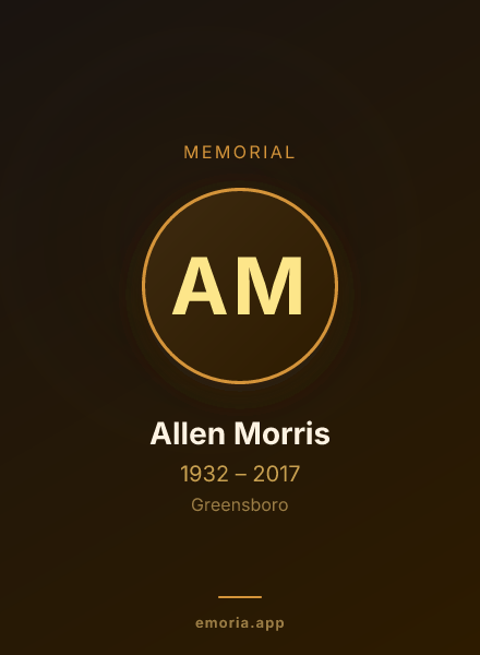 Memorial portrait of Allen Morris