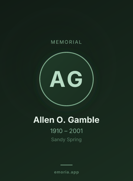 Memorial portrait of Allen O. Gamble