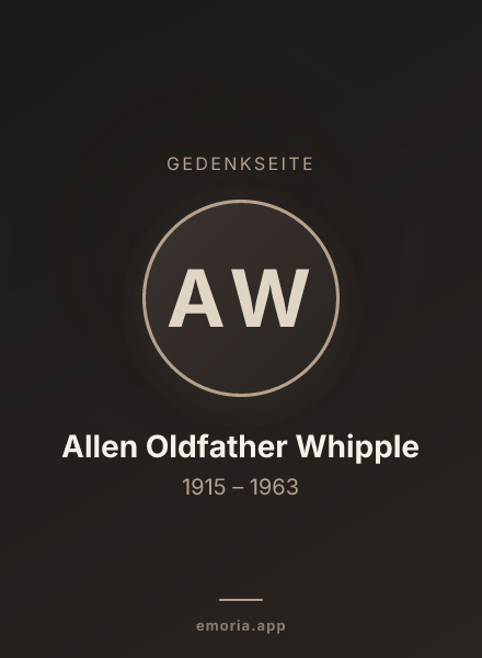 Gedenkportrait von Allen Oldfather Whipple