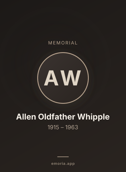 Memorial portrait of Allen Oldfather Whipple
