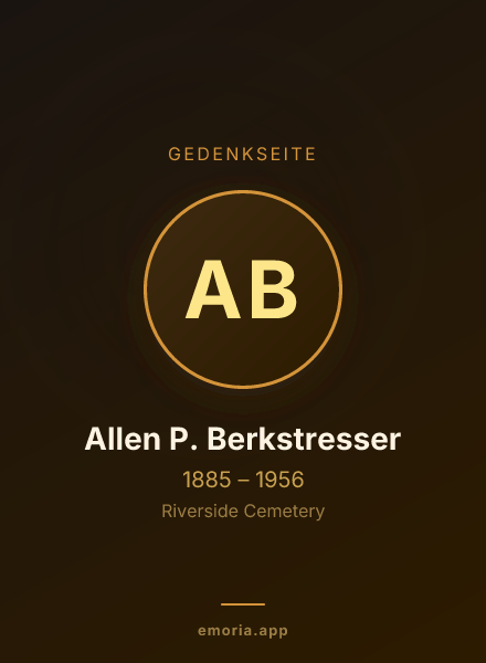 Gedenkportrait von Allen P. Berkstresser