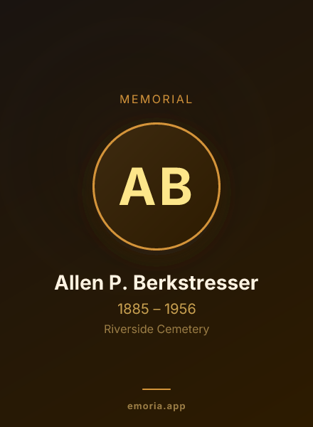 Memorial portrait of Allen P. Berkstresser