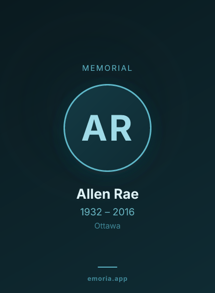 Memorial portrait of Allen Rae