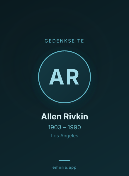 Gedenkportrait von Allen Rivkin