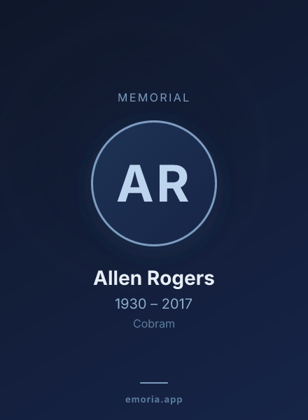 Memorial portrait of Allen Rogers
