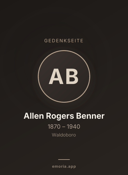 Gedenkportrait von Allen Rogers Benner