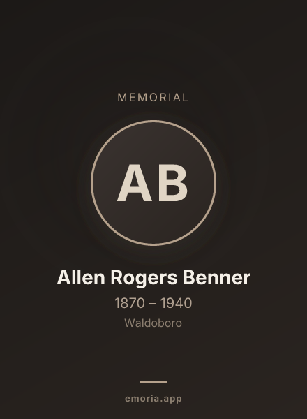 Memorial portrait of Allen Rogers Benner