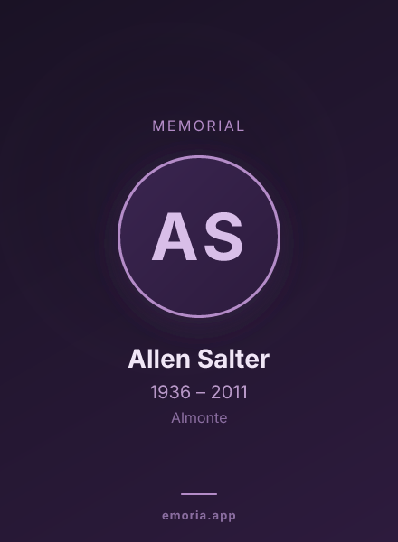 Memorial portrait of Allen Salter