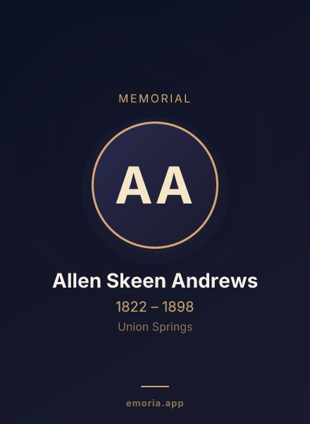 Memorial portrait of Allen Skeen Andrews