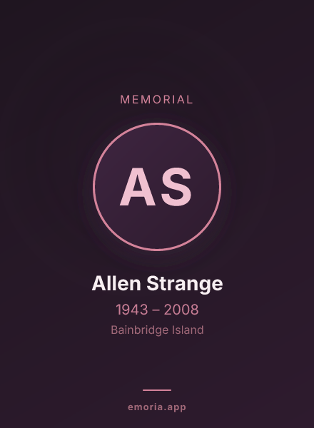 Memorial portrait of Allen Strange